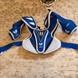 Youth Hockey Shoulder Pads - Blue and White